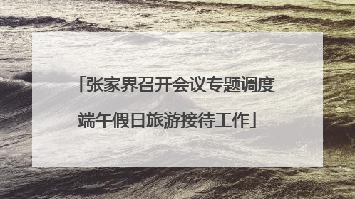 张家界召开会议专题调度端午假日旅游接待工作